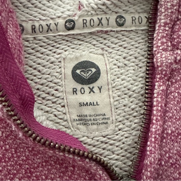 EUC! ROXY RAW EDGE PINK ZIP UP HOODIE - Picture 9 of 10
